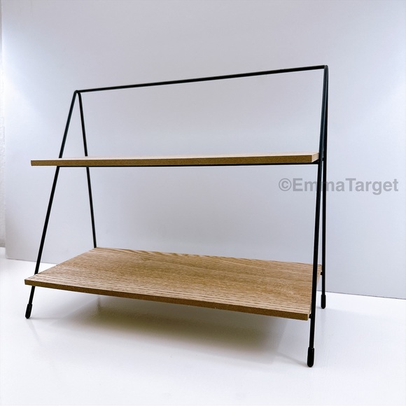 Target Bullseye Tiered Riser Shelf Beautiful Wood and Classic Black - Picture 2 of 3
